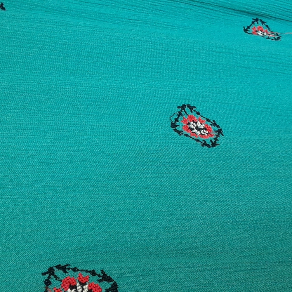 Sundance sz M pit 19 inches maxi dress with embroidery sea foam green color - Picture 10 of 11